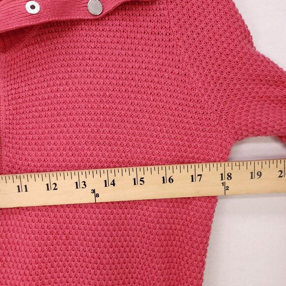 Armani Exchange Tunic Sweater Womens Large Crochet Belted Dress Wide Neck Coral - Picture 4 of 15